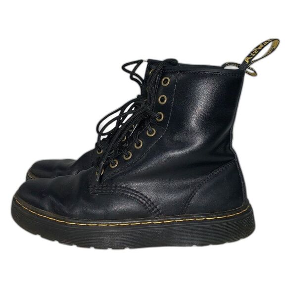 Dr Martens Zavala Black Patent Leather Combat Boots - Size 7 - EUC - Picture 2 of 6